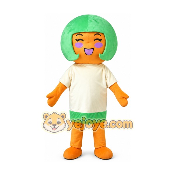 Green Hair Girl Mascot Costume