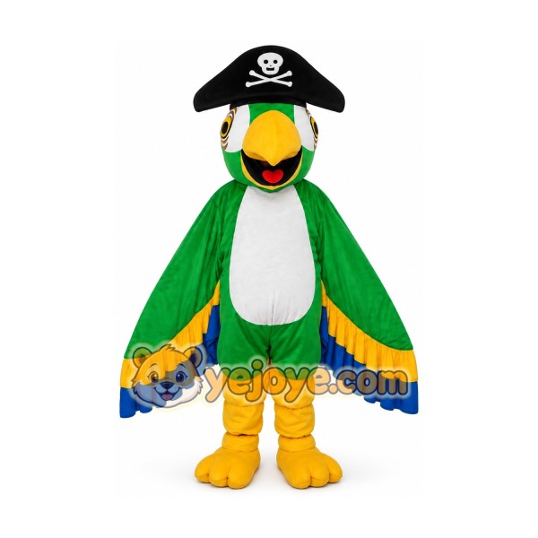 Green Parrot Cartoon Mascot Costume