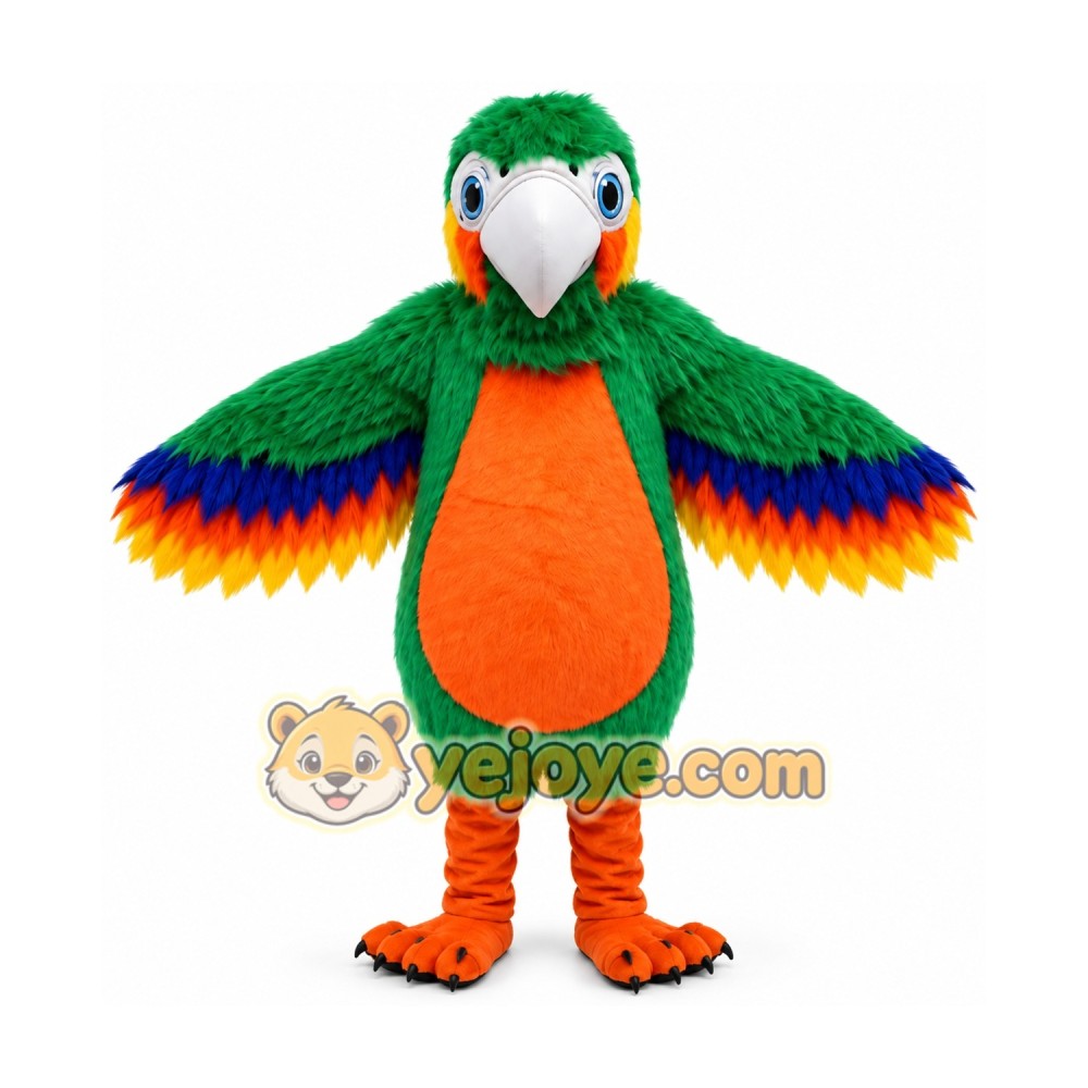 Green Plush Parrot Mascot Costume