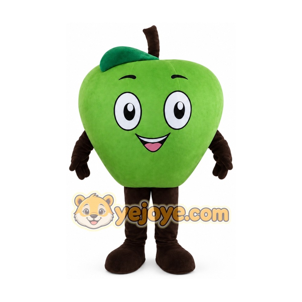 Green Red Apple Mascot Costume Green Red Apple Mascot Costume