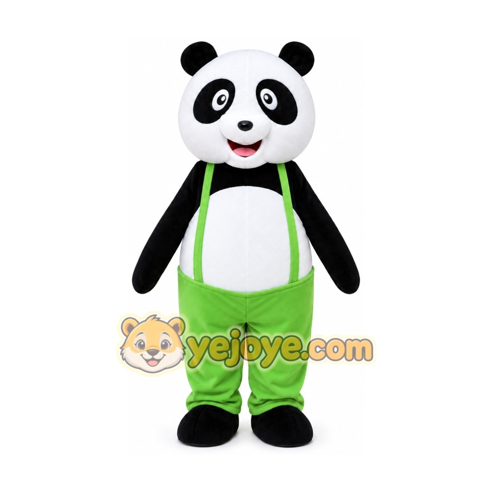 Green Strap Funny Panda Adult Animal Mascot Costume