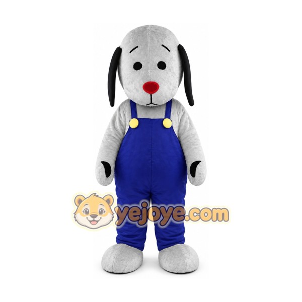 Grey Dog Mascot Costumes Blue Pants
