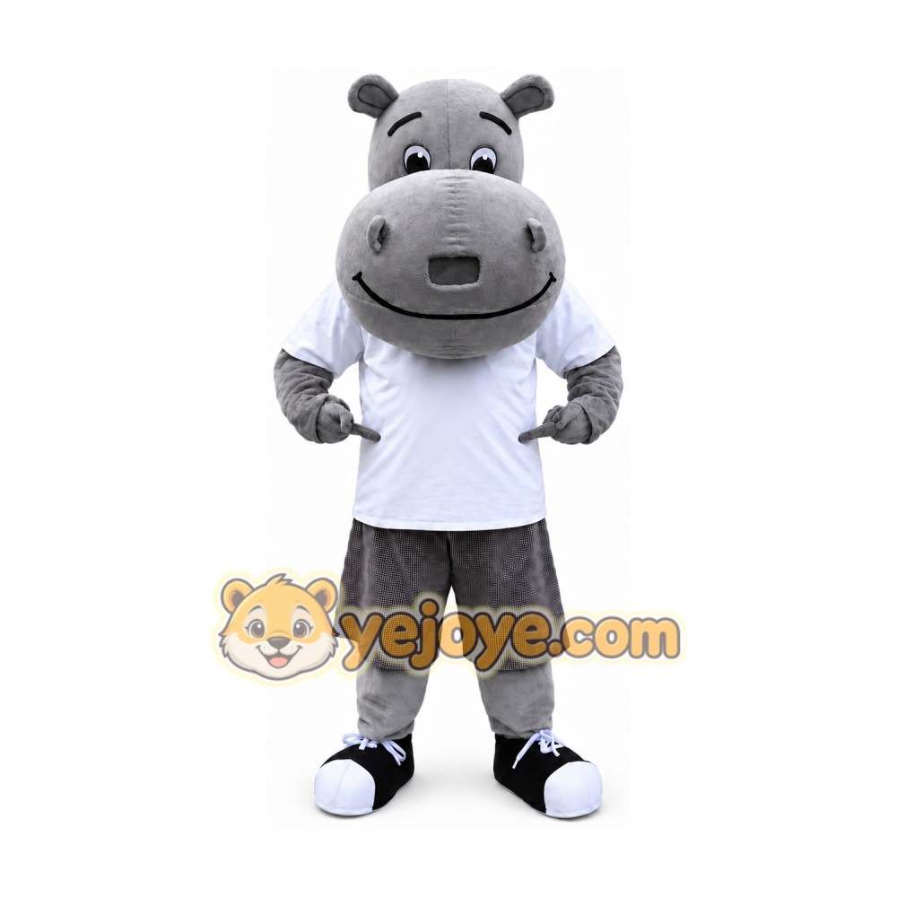 Grey Hippo Mascot Costume for Adult Grey Hippo Mascot Costume for Adult