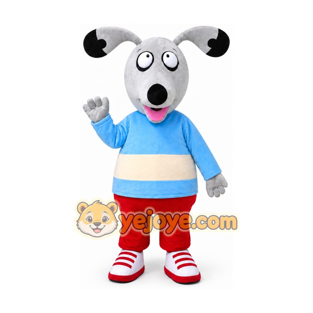 Grey Dog Mascot Costume Grey Dog Mascot Costume