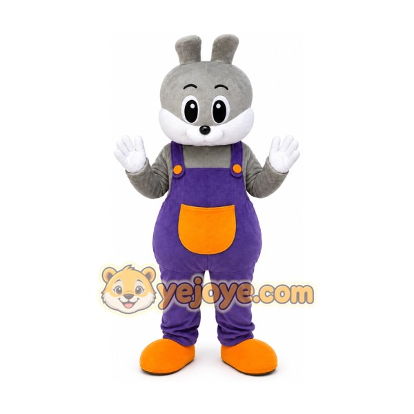 Grey Rabbit Bunny Fancy Cartoon Mascot Costume Grey Rabbit Bunny Fancy Cartoon Mascot Costume