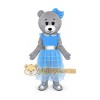 Grey Teddy Bear Mascot Costume with Blue Dress Grey Teddy Bear Mascot Costume with Blue Dress