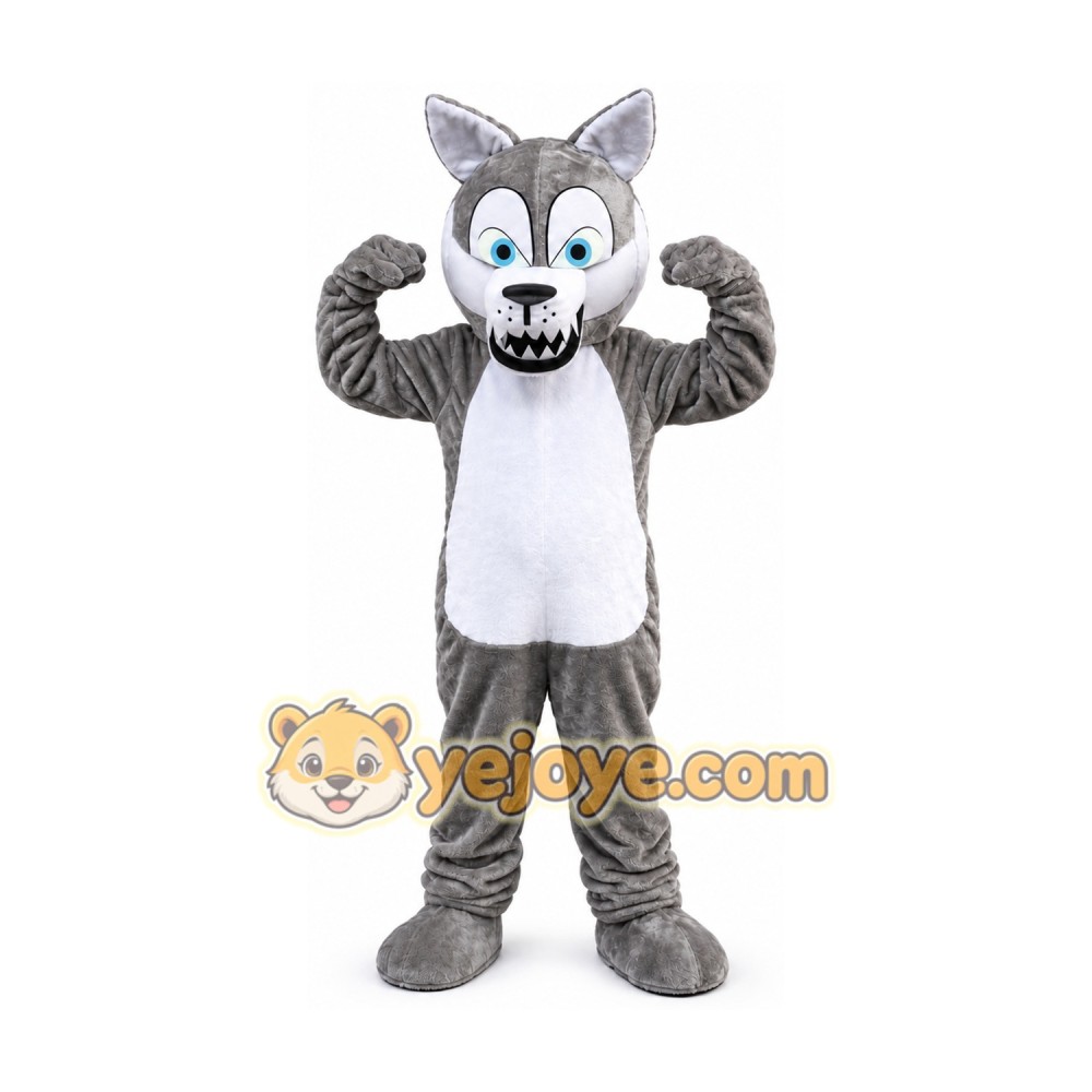 Grey Wolf Timberjack Mascot Costume Grey Wolf Timberjack Mascot Costume