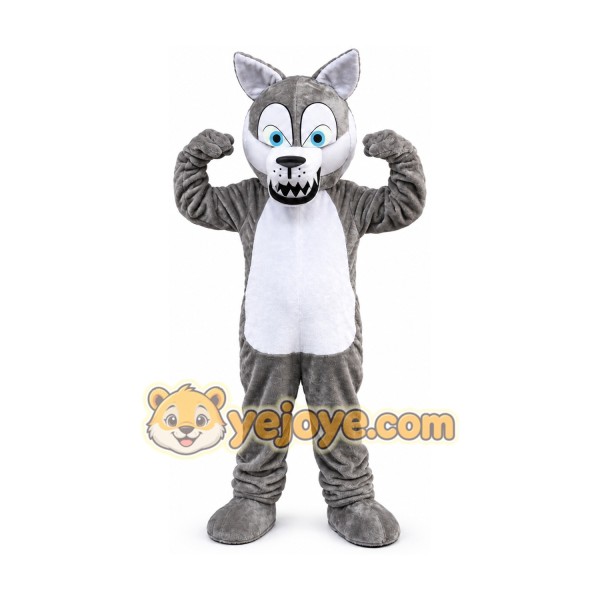 Grey Wolf Timberjack Mascot Costume Grey Wolf Timberjack Mascot Costume