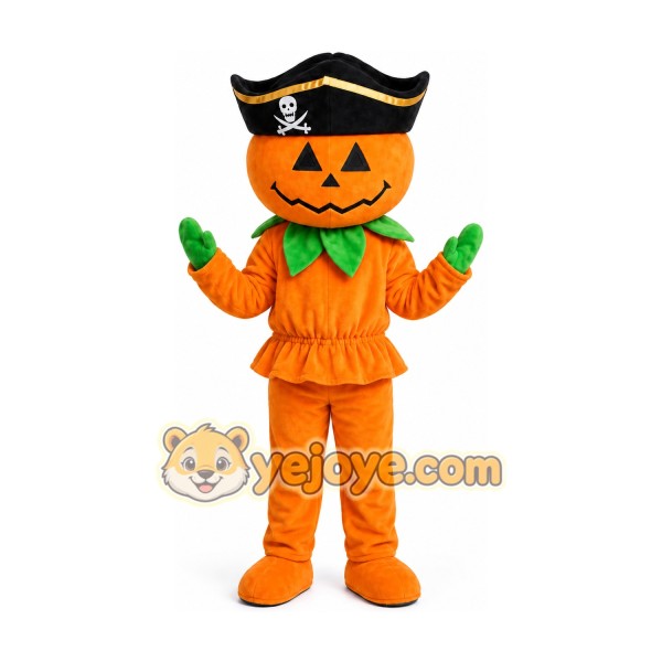 Halloween Pirate Pumpkin Mascot Costume Halloween Pirate Pumpkin Mascot Costume