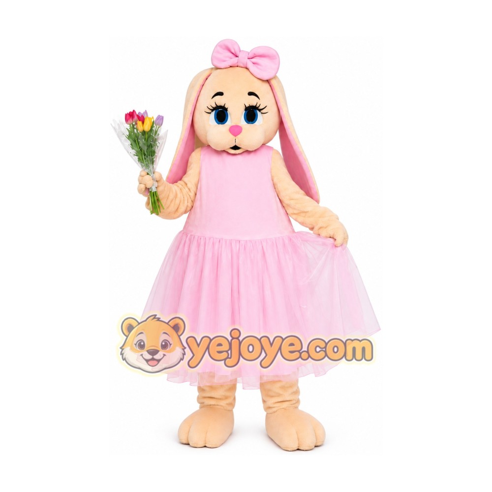 Hares Rabbits Pink Bunny Mascot Costumes Hares Rabbits Pink Bunny Mascot Costumes