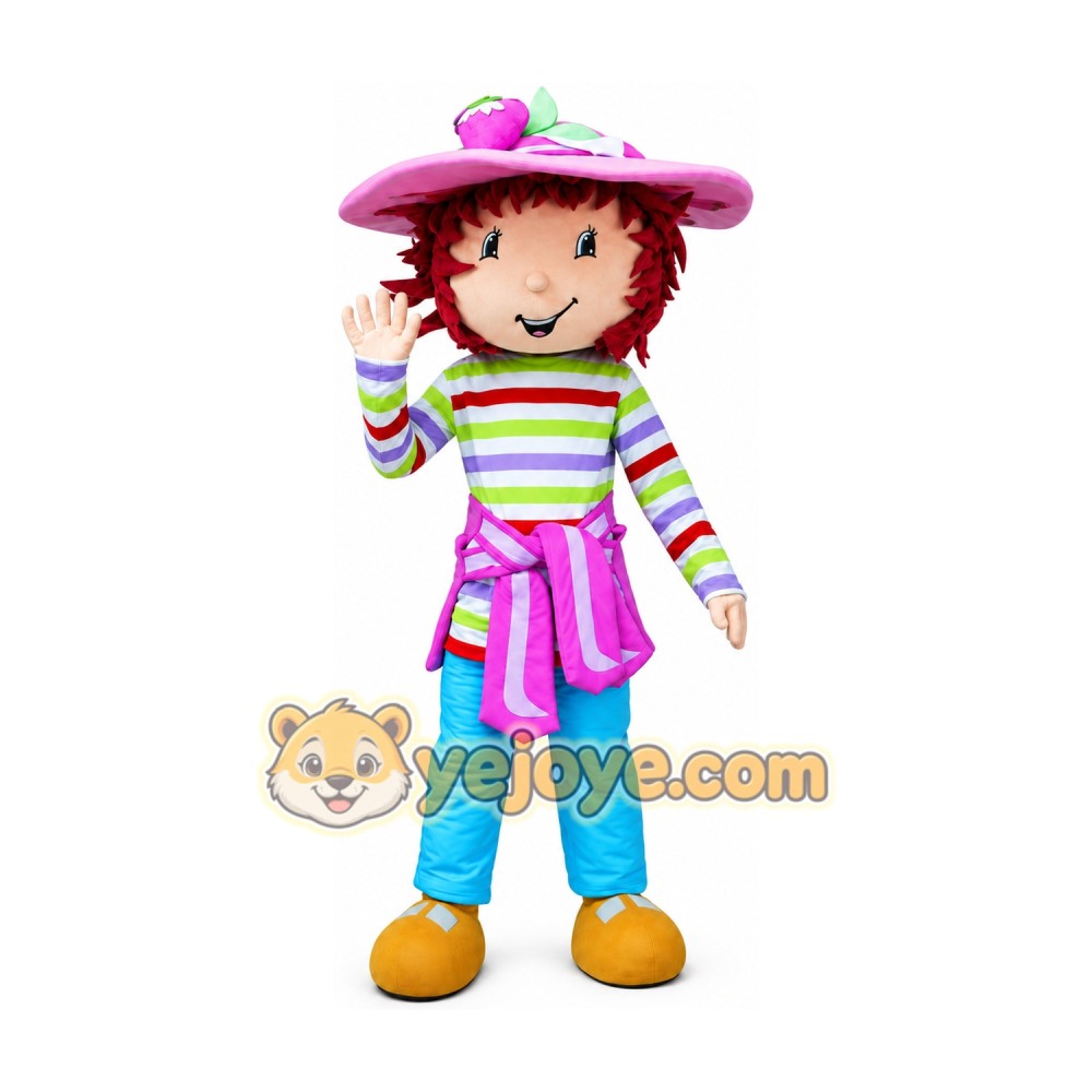 Hat Girl Strawberry Fruit Mascot Costume Hat Girl Strawberry Fruit Mascot Costume