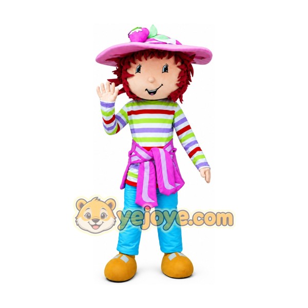 Hat Girl Strawberry Fruit Mascot Costume Hat Girl Strawberry Fruit Mascot Costume