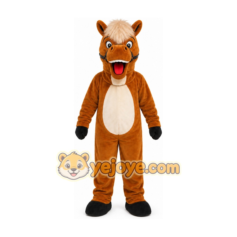 Horsen Cartoon Mascot Costume Horsen Cartoon Mascot Costume