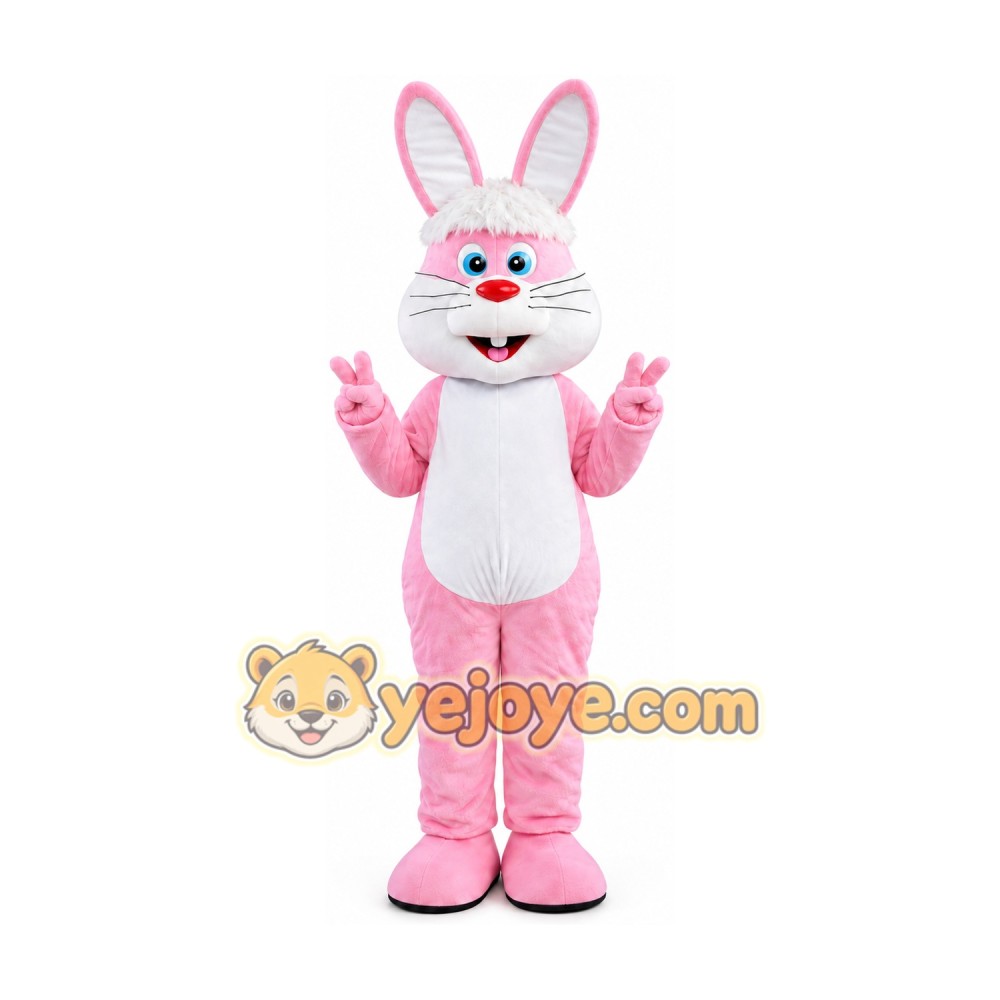 Light Pink Easter Bunny Bug Rabbit Mascot Costume Light Pink Easter Bunny Bug Rabbit Mascot Costume