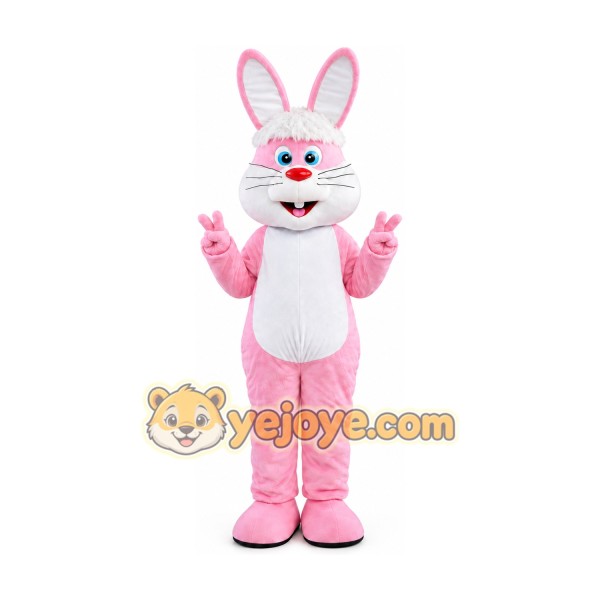 Light Pink Easter Bunny Bug Rabbit Mascot Costume Light Pink Easter Bunny Bug Rabbit Mascot Costume