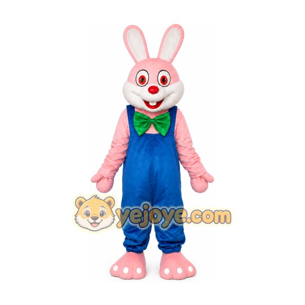 Light Pink Robbie Rabbit Mascot Costume Light Pink Robbie Rabbit Mascot Costume