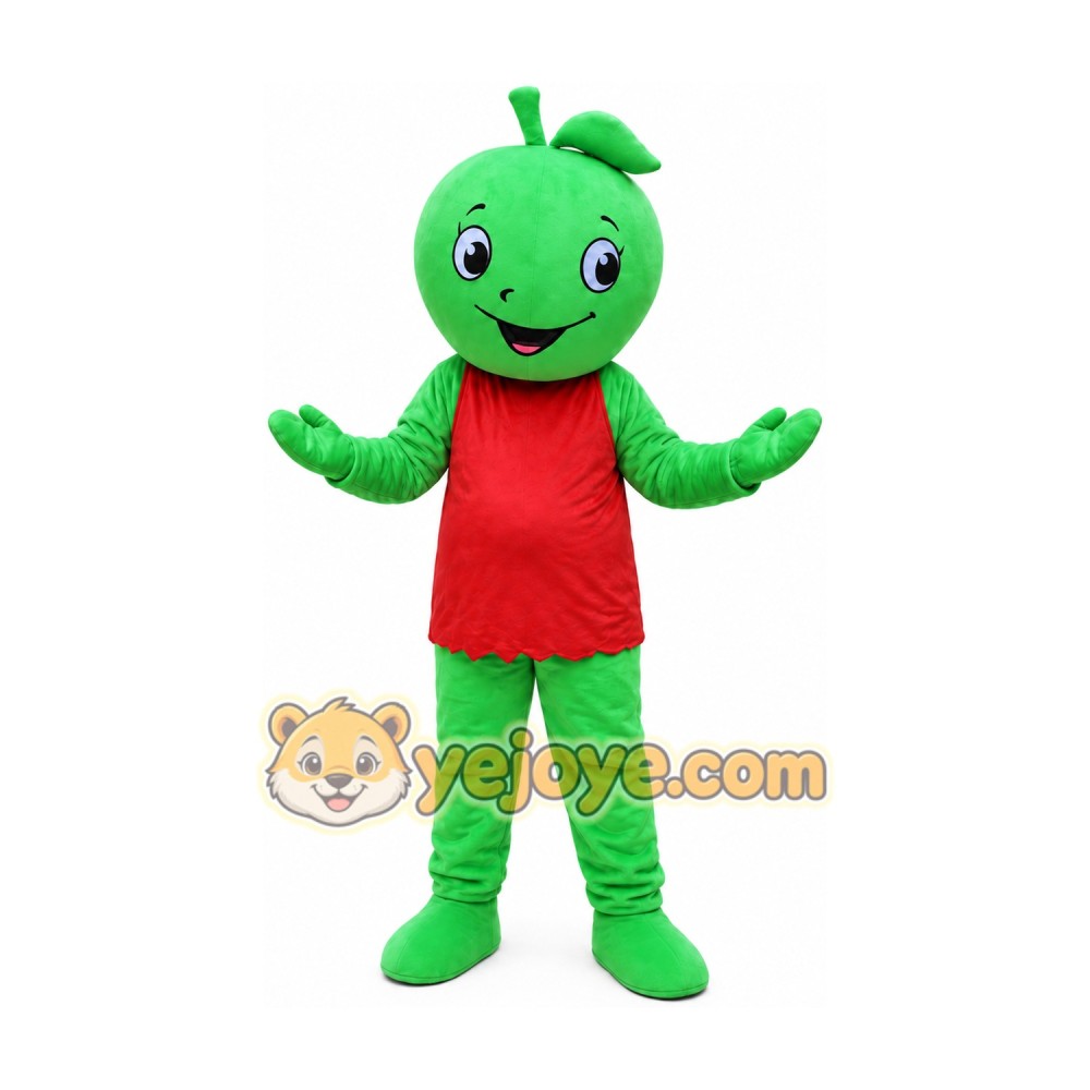 Little Green Apple Mascot Costume Little Green Apple Mascot Costume