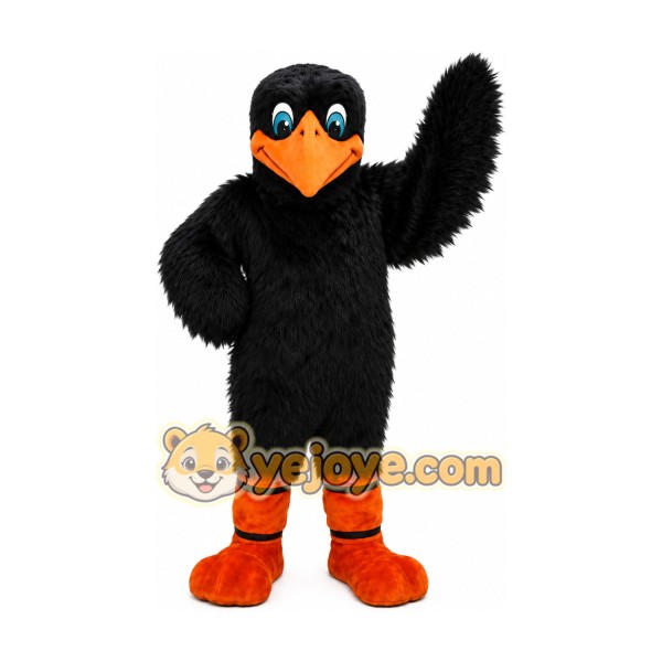 Long Hair Crow Mascot Costume Long Hair Crow Mascot Costume