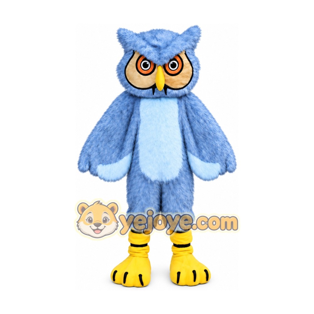 Long Hair Gray Owl Mascot Costume