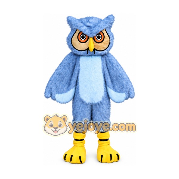 Long Hair Gray Owl Mascot Costume