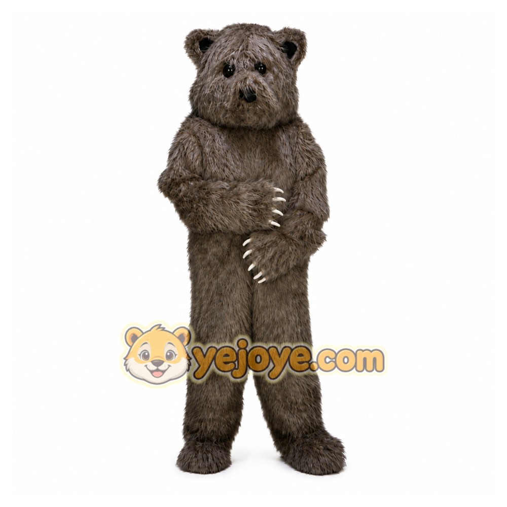 Long Hairs Brown Bear Mascot Costume Long Hairs Brown Bear Mascot Costume