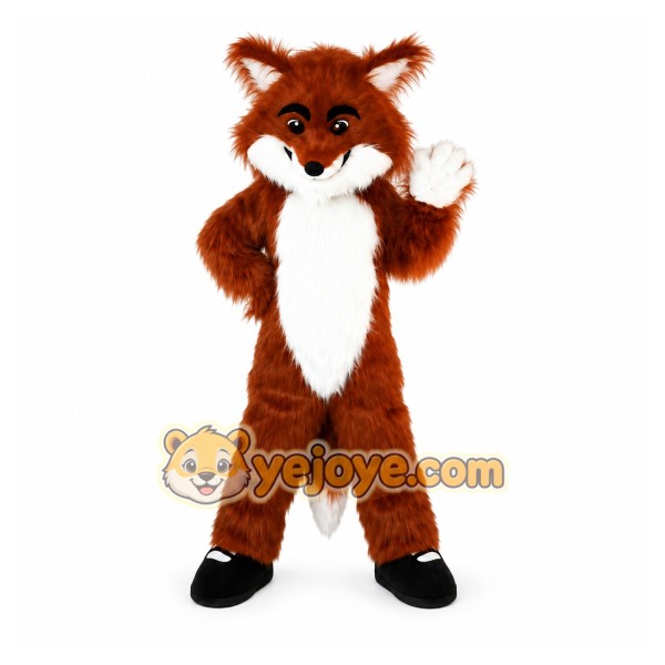 Long Hairy Fox Cartoon Mascot Costume