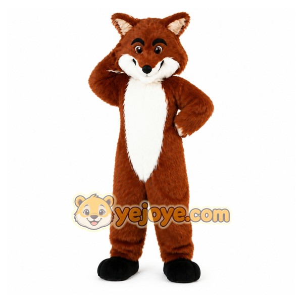 Long Hairy Fox Mascot Costume