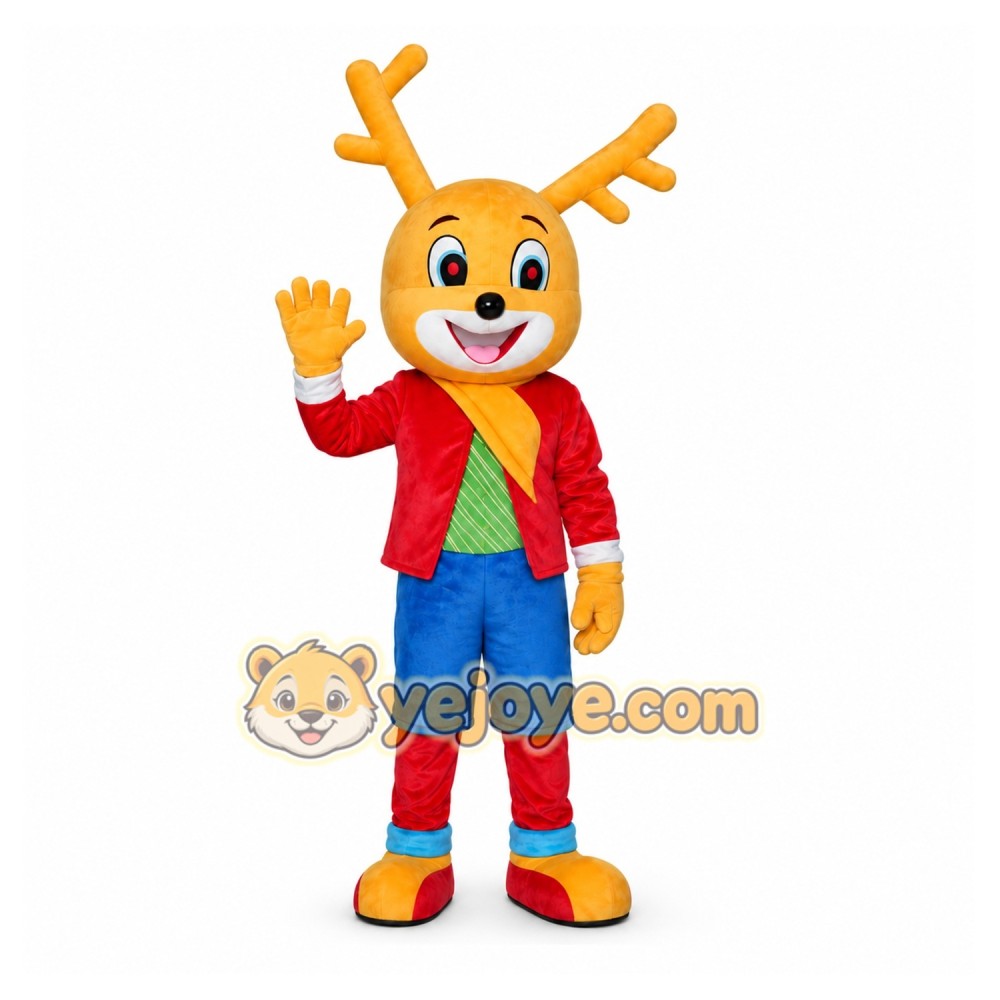 Lucky Little Deer Cartoon Adult Animal Mascot Costume Lucky Little Deer Cartoon Adult Animal Mascot Costume