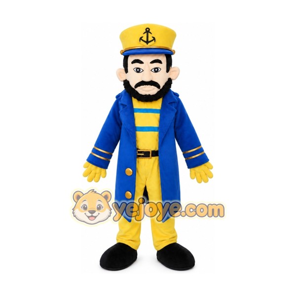 Bearded Captain Mascot Costume Adult Captain Mascot