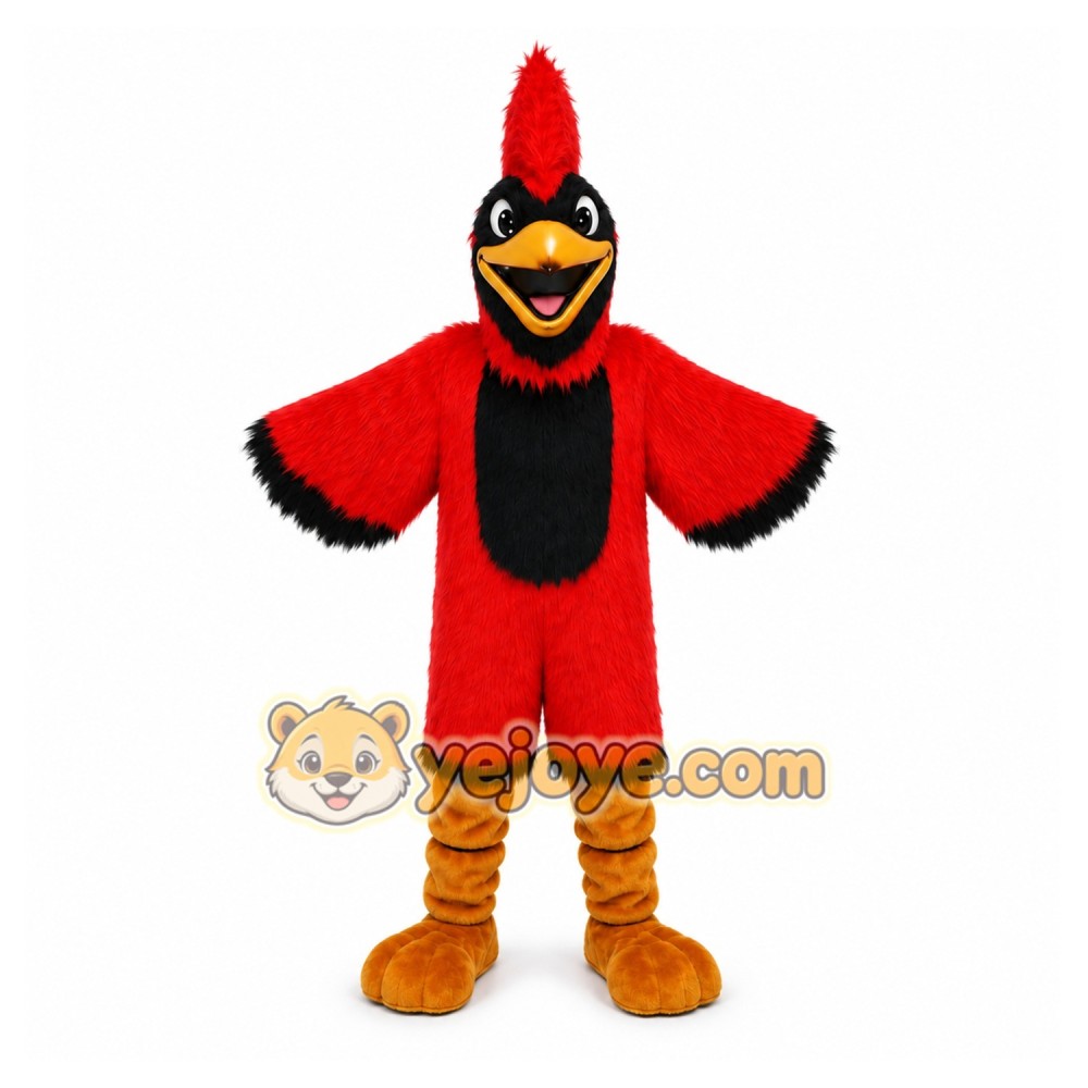 Red Crested Bird Mascot Costume