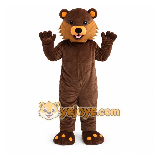Orange Ear Bear Animal Mascot Costume Orange Ear Bear Animal Mascot Costume