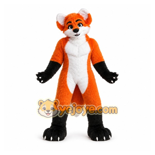 Orange Long Fur Husky Fox Dog Fursuit Mascot Costume Orange Long Fur Husky Fox Dog Fursuit Mascot Costume