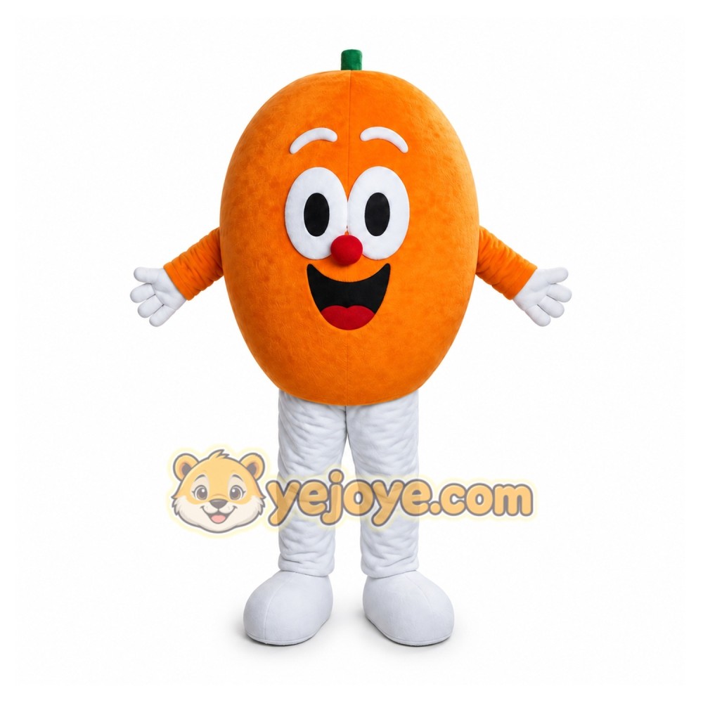 Orange Mascot Costume With Big Eyes
