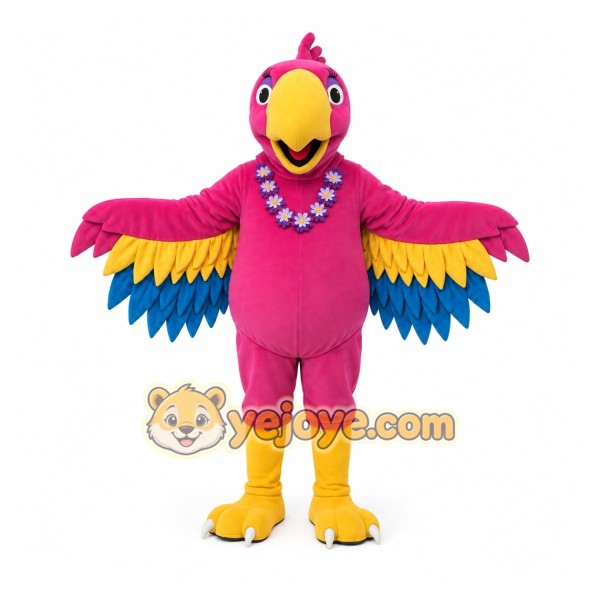 Parrot Hot Pink Animal Farm Mascot Costume