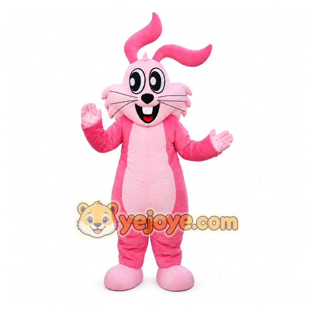 Pink Bunny Rabbit Mascot Costume Pink Bunny Rabbit Mascot Costume