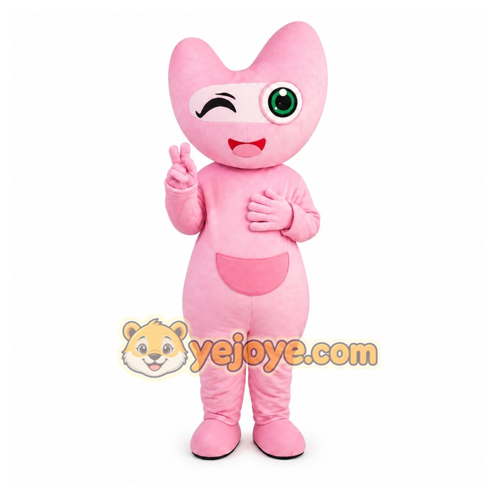 Pink Cartoon Character Mascot Costume