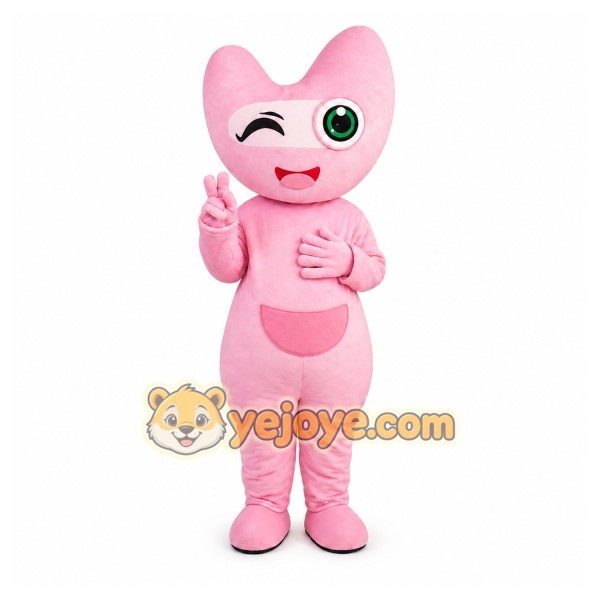 Pink Cartoon Character Mascot Costume