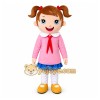 Pink Coat Girl Mascot Costumes