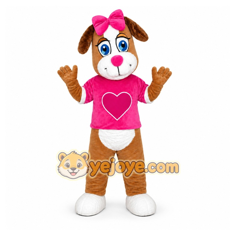 Pink Female Dog Mascot Costume Pink Female Dog Mascot Costume