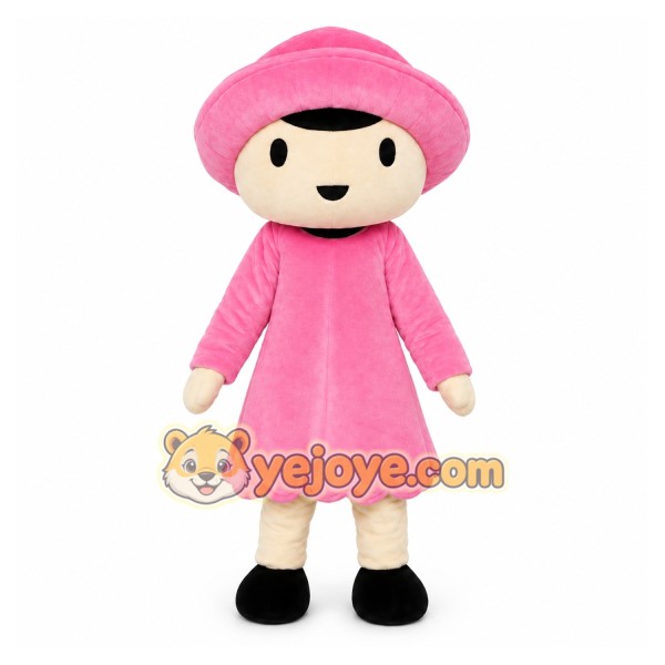 Pink Girl Mascot Costume