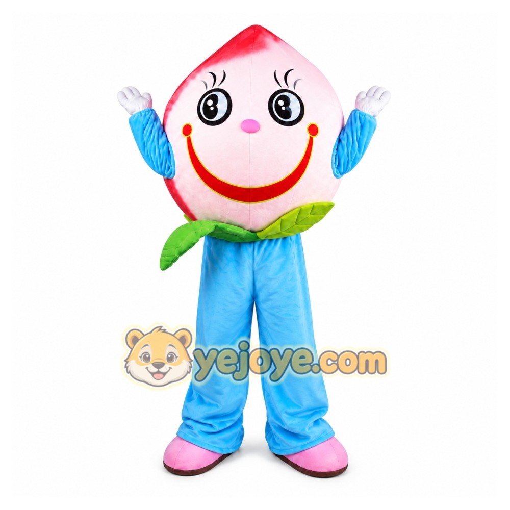 Pink Peach Mascot Costume Pink Peach Mascot Costume