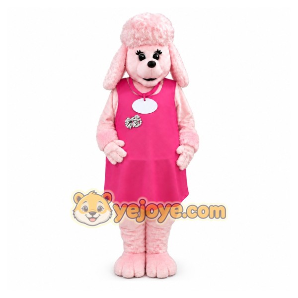 Pink Pregnant Poodle Dog Mascot Costume Pink Pregnant Poodle Dog Mascot Costume