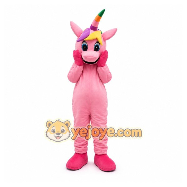 Pink Unicorn Mascot Costume