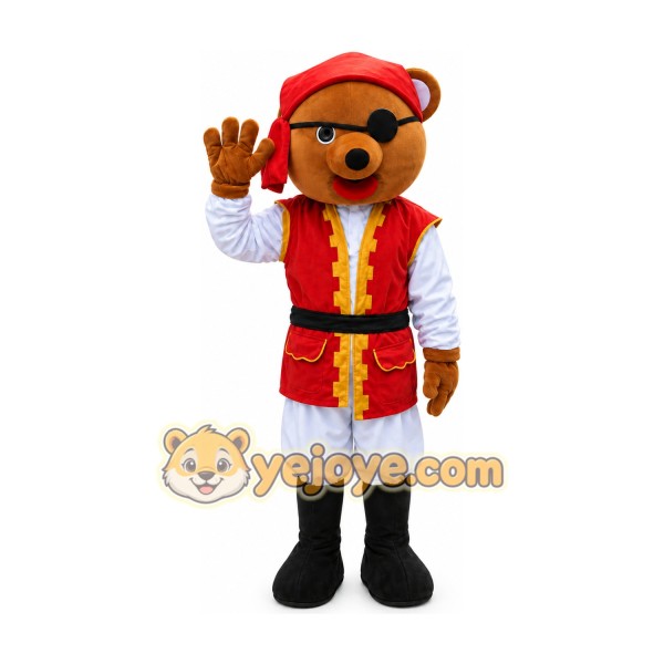 Pirate Bear Mascot Costume Carnival Costume Outfit Suit