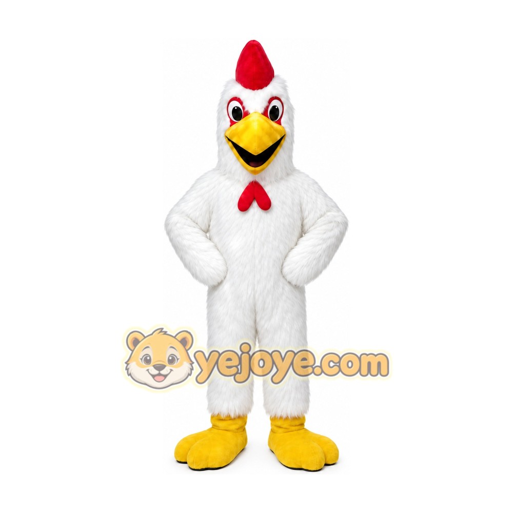 Plush Chicken Mascot Costume White Cook Rooster Plush Chicken Mascot Costume White Cook Rooster