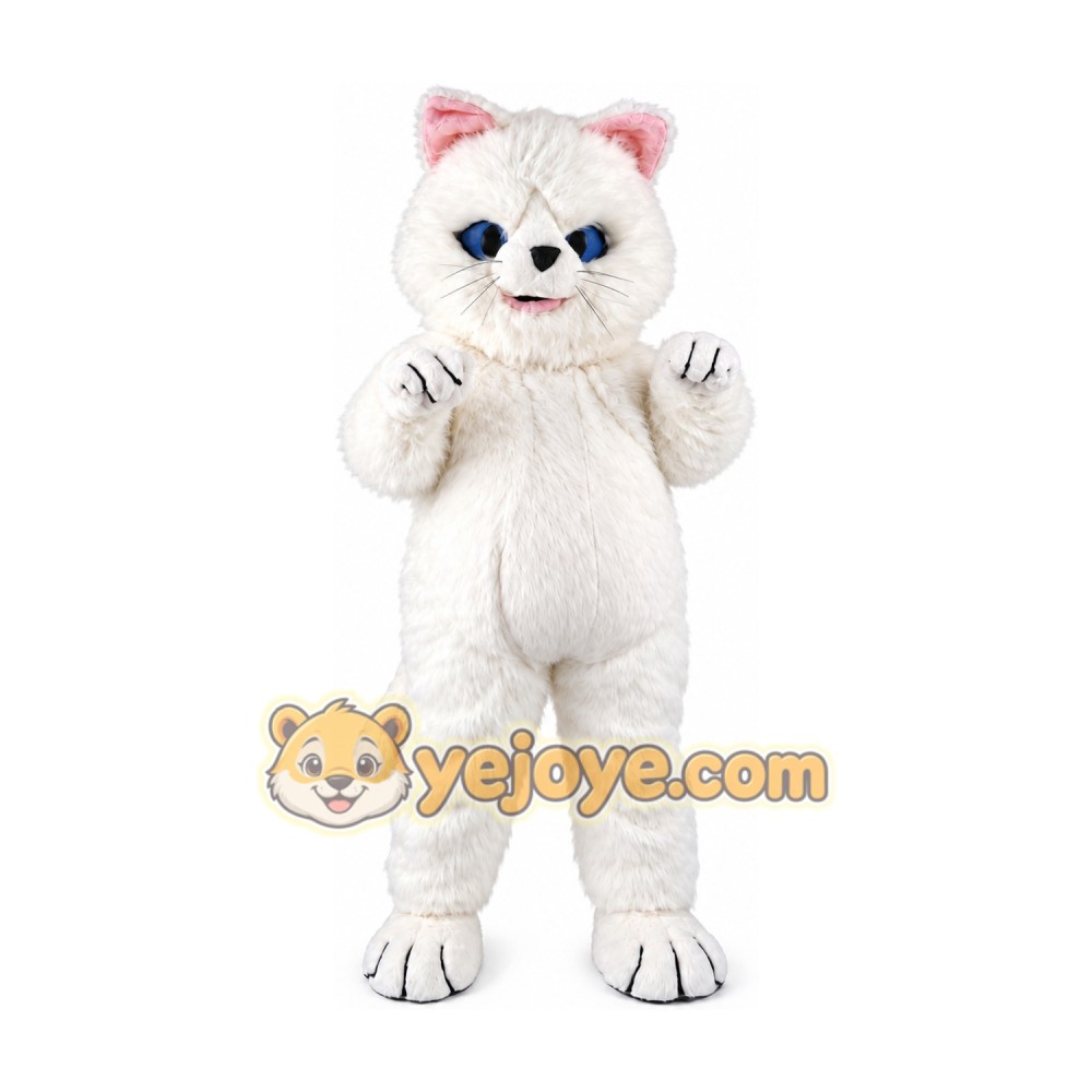 Plush Fat White Persian Cat Mascot Costume Plush Fat White Persian Cat Mascot Costume
