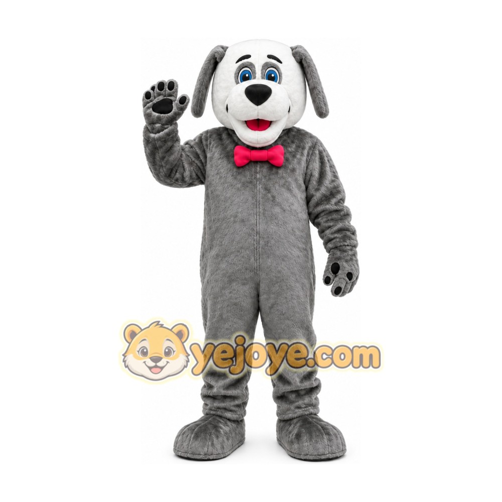 Plush Grey Dog Mascot Costume
