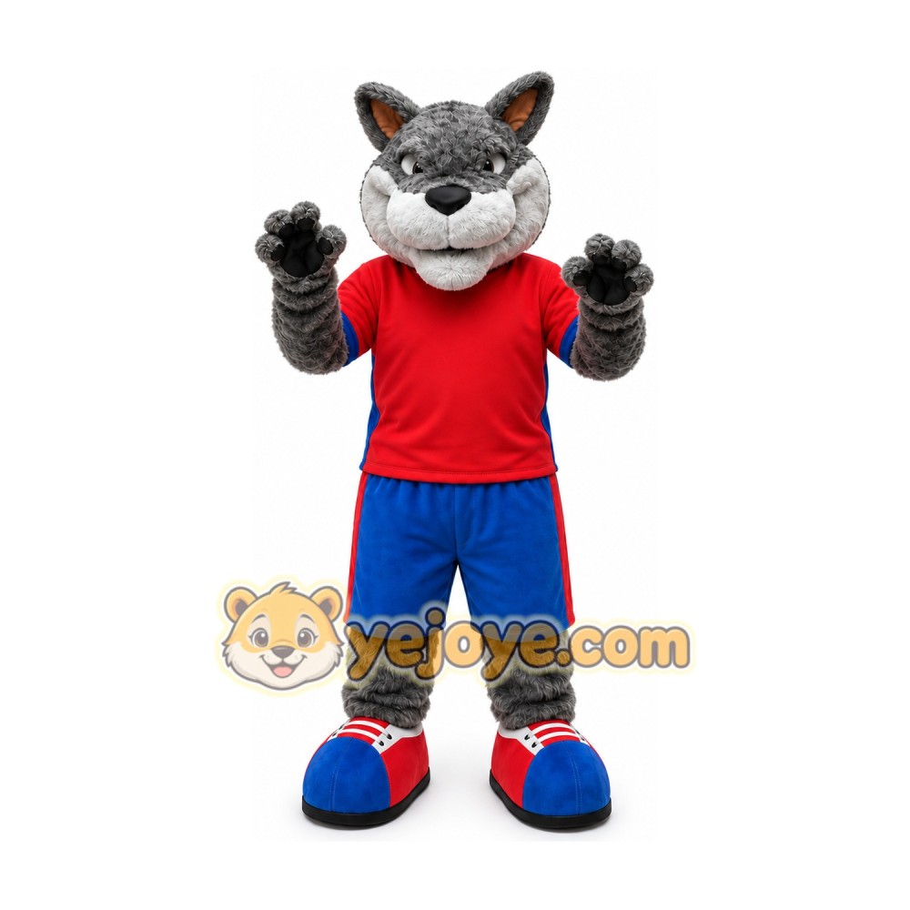 Plush Grey Wolf Mascot Costume Plush Grey Wolf Mascot Costume