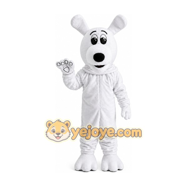 Plush White Dog Mascot Costume