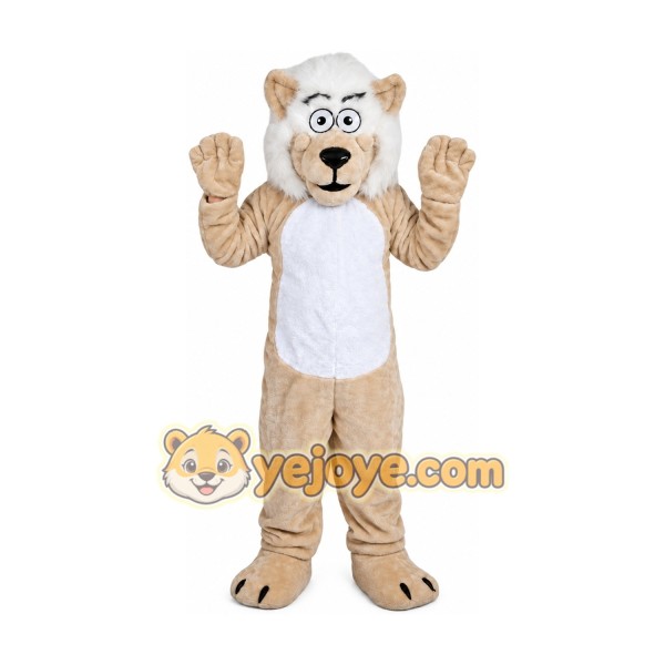 Beige Lion Mascot Costume for Adult
